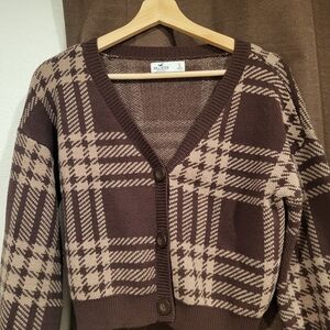 Hollister Women's Brown Plaid Sweater